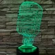 Mikrofon Retro 7 színű 3D led lámpa