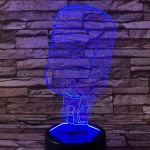 Mikrofon Retro 7 színű 3D led lámpa