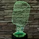 Mikrofon Retro 7 színű 3D led lámpa