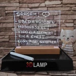 Írható, Üzenő, Rajzolható 16*20 cm LED tábla