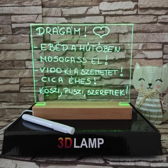 Írható, Üzenő, Rajzolható 23*23 cm LED tábla