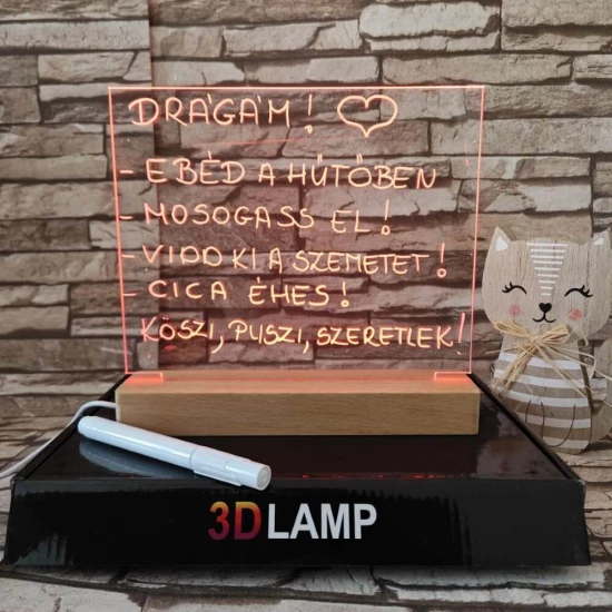 Írható, Üzenő, Rajzolható 16*20 cm LED tábla