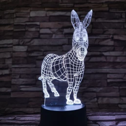 Szamár 7 színű 3D led lámpa