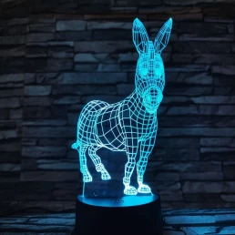 Szamár 7 színű 3D led lámpa