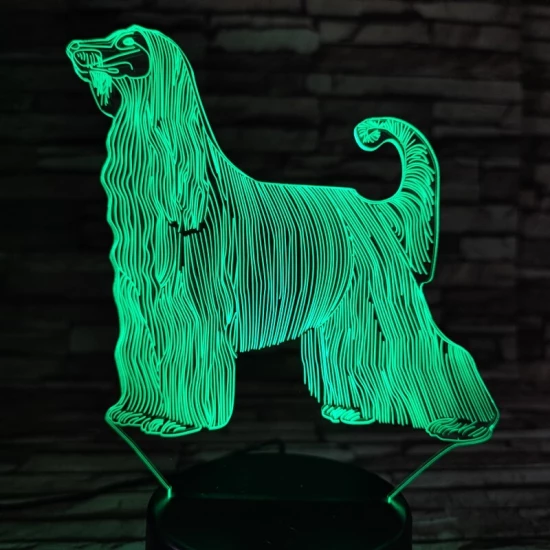 Afgán Agár 7 színű 3D led lámpa