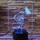 Mopsz és pillangó 7 színű 3D led lámpa