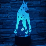 Dobermann 7 színű 3D led lámpa