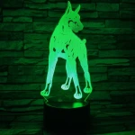 Dobermann 7 színű 3D led lámpa