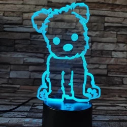 Havannai pincs 7 színű  3D led lámpa