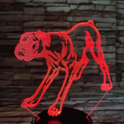 Boxer 7 színű  3D led lámpa