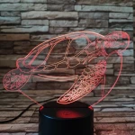 Teknős úszkál 7 színű 3D led lámpa