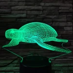 Teknős lebeg 7 színű 3D led lámpa