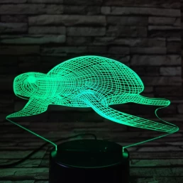 Teknős lebeg 7 színű 3D led lámpa