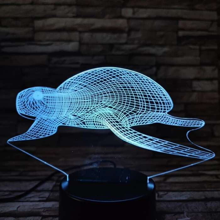 Teknős lebeg 7 színű 3D led lámpa
