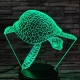 Teknős úszik a tengerben 7 színű 3D led lámpa