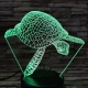 Teknős úszik a tengerben 7 színű 3D led lámpa