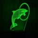 Karikán átugró delfin 7 színű 3D led lámpa