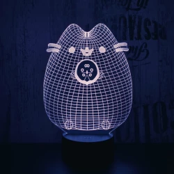 Dagadt macska :) 7 színű 3D led lámpa