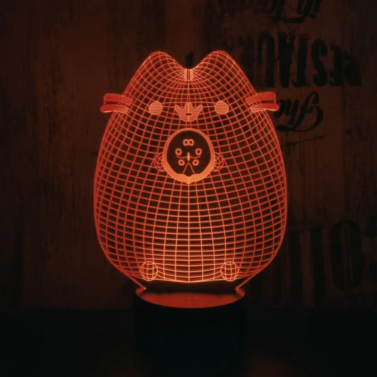 Dagadt macska :) 7 színű 3D led lámpa