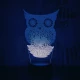 Bagoly 2 7 színű 3D led lámpa
