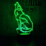 Vonyító farkas 7 színű 3D led lámpa