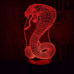 Kobra 7 színű 3D led lámpa
