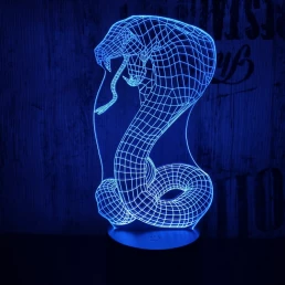 Kobra 7 színű 3D led lámpa