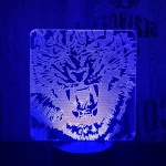 Tigris fej 7 színű 3D led lámpa