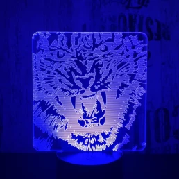 Tigris fej 7 színű 3D led lámpa