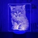 Cica 7 színű 3D led lámpa