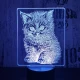 Cica 7 színű 3D led lámpa
