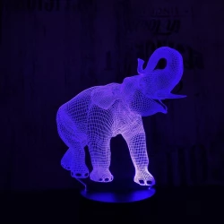 Elefánt 3 7 színű 3D led lámpa