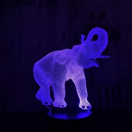 Elefánt 3 7 színű 3D led lámpa
