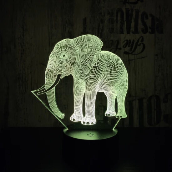 Elefánt 4 3D led lámpa