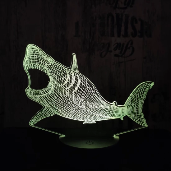 Cápa 3  7 színű3D led lámpa