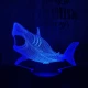 Cápa 3  7 színű3D led lámpa