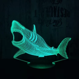 Cápa 3  7 színű3D led lámpa