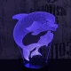 Delfin és kicsinye 7 színű 3D led lámpa