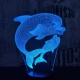 Delfin és kicsinye 7 színű 3D led lámpa
