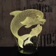 Delfin és kicsinye 7 színű 3D led lámpa