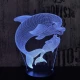 Delfin és kicsinye 7 színű 3D led lámpa