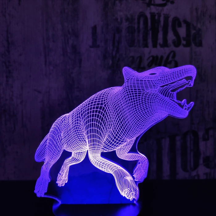 Vérfarkas 7 színű 3D led lámpa