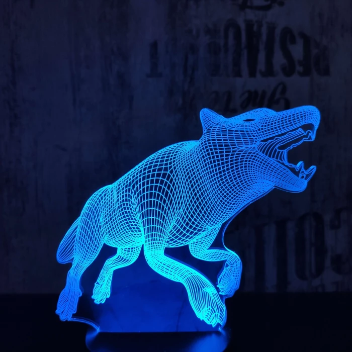Vérfarkas 7 színű 3D led lámpa