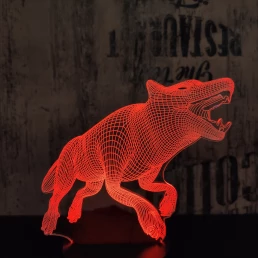 Vérfarkas 7 színű 3D led lámpa