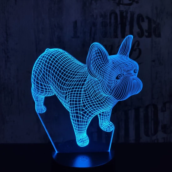 Francia bulldog 3D led lámpa