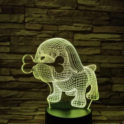 Boxer és a csontja  7 színű  3D led lámpa