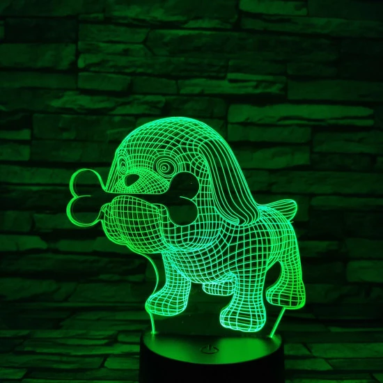 Boxer és a csontja  7 színű  3D led lámpa