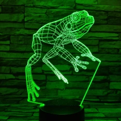 Béka 7 színű 3D led lámpa