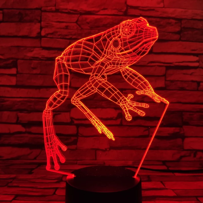 Béka 7 színű 3D led lámpa