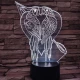 Papagáj Szív 7 színű 3D led lámpa